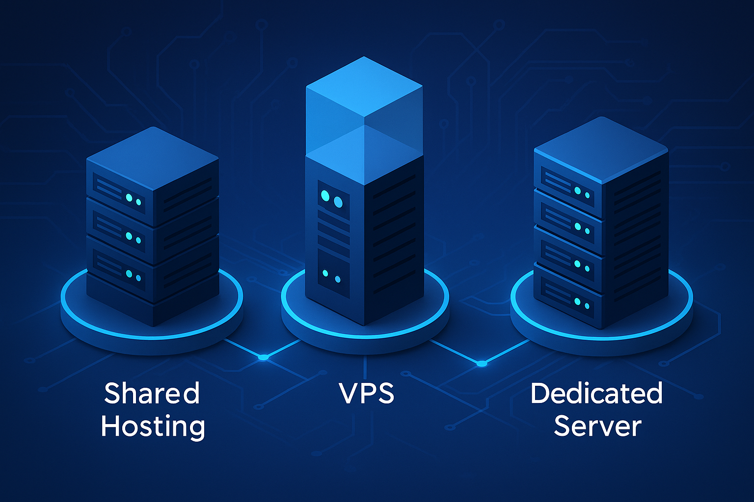 Het verschil tussen shared hosting, VPS en dedicated servers